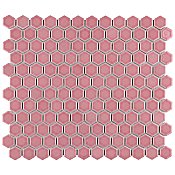 Tribeca 1" Hex Glossy Blush Pink Porcelain Mosaic Tile - Sold Per Case of 10 Sheets - 8.65 Square Feet Per Case