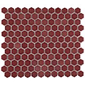 Tribeca 1" Hex Glossy Rusty Red Porcelain Mosaic Tile - Sold Per Case of 10 Sheets - 8.65 Square Feet Per Case