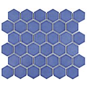 Tribeca 2" Hex Glossy Periwinkle Blue Porcelain Mosaic Tile - Sold Per Case of 10 Sheets - 9.96 Square Feet Per Case