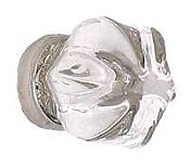 Clear Glass Hexagonal Knob, 1-1/4", Rear Mounted, Nickel Base