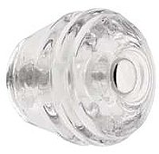 Clear Ribbed Round Glass Knob - 1-1/8" - Front Mounted