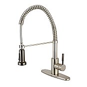 Gourmetier GSY8888DKL Kaiser Single-Handle Pre-Rinse Kitchen Faucet, Brushed Nickel/Black Stainless Steel