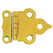 Hoosier Offset Scallop Hinge, Polished Brass