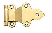 Hoosier Offset Cabinet Hinge, Reversed Pad, Polished Brass