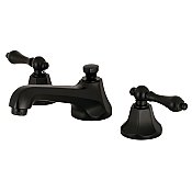 Kingston Brass Widespread Lavatory Faucet - Metal Lever Handles - Matte Black