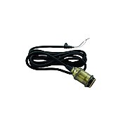 Antique Brass Pendant Ceiling Fixture Kit with Black Rayon Wire and Keyless Socket