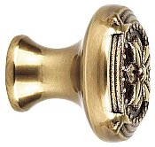 Ribbon & Reed Cabinet Knob - Small - Antique Brass