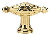 Ribbon & Reed Finger Pull or Knob - Small - Unlacquered Polished Brass