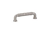 Estate Ribbon & Reed Pull - 3-1/2" on center - Satin Nickel
