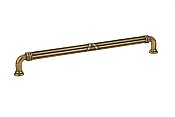 Estate Ribbon & Reed Pull - 10" on center - French Antique Brass