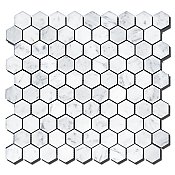 1-1/4" Honed Marble Hexagon Mosaic Tile - Carrara White - .85 Sq. Ft. *Quick Ship*