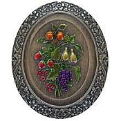Fruit Bouquet Knob, Hand Tinted Brass