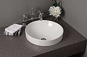 Fireclay Round Drop-in Lavatory Bathroom Sink