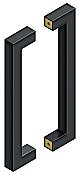 12" Double Sided Door Pull -  Flat Black