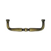 Solid Brass Traditional Cabinet Pull, 3-1/2" on Center