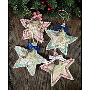 Repurposed Coffee Bean Bag Holiday Ornament - Star