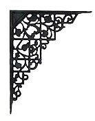 Black Cast Iron Trellis Design Shelf Bracket Pair
