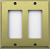 Satin Brass Double GFCI Switchplate