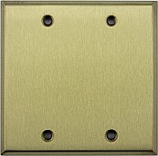 Satin Brass Double Blank Switchplate
