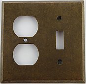 Aged Antique Brass Single Toggle/ Single Duplex Forged Switchplate