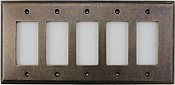 Aged Antique Brass 5 GFCI Switchplate