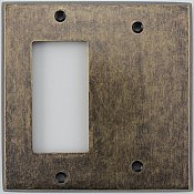 Aged Antique Brass Single GFCI/Single Blank Switchplate