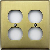 Antique Brass Double Duplex Forged Switchplate