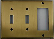 Antique Brass Forged Double Toggle/Single GFCI Switchplate