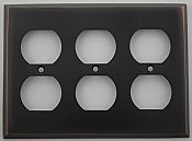 Oil Rubbed Bronze Forged Triple Duplex Switchplate