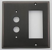 Oil Rubbed Bronze Forged Pushbutton / GFCI Switchplate