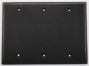 Oil Rubbed Bronze Forged Triple Blank Switchplate