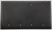 Oil Rubbed Bronze Forged Quad Blank Switchplate