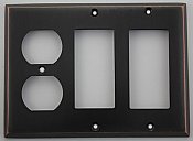 Oil Rubbed Bronze Forged Switchplate: Single Duplex / Double GFCI