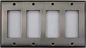 Antique Pewter Quad GFCI Forged Switchplate