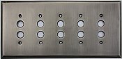 Antique Pewter Forged Five Pushbutton Switchplate