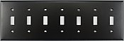Matte Black Stamped Seven Toggle Switchplate / Cover Plate