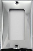 Polished Stainless Steel Stamped Single GFCI Switchplate / Cover Plate