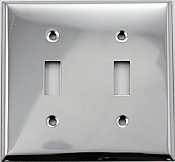 Polished Stainless Steel Stamped Double Toggle Switchplate / Cover Plate