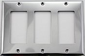 Polished Stainless Steel Stamped Triple GFCI Switchplate / Cover Plate