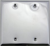 Polished Stainless Steel Stamped Double Blank Switchplate / Cover Plate
