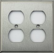 Satin Stainless Double Duplex Switchplate
