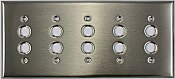 Satin Stainless Five Pushbutton Switchplate
