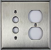 Satin Stainless Pushbutton / Duplex Switchplate