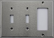 Satin Stainless Double Toggle / Single GFCI Switchplate