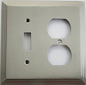 Deco Satin Nickel Single Toggle/ Single Duplex Forged Switchplate