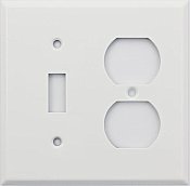 Smooth White Toggle / Duplex Switchplate, Stamped Steel