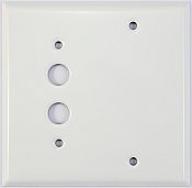 Smooth White Pushbutton / Blank Switchplate, Stamped Steel