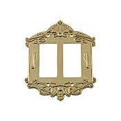 Solid Brass Victorian Switchplate - Polished Brass - Double GFCI