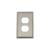 Solid Brass Egg & Dart Switchplate - Satin Nickel - Single Duplex
