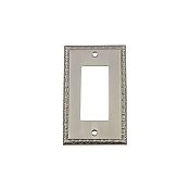 Solid Brass Egg & Dart Switchplate - Satin Nickel - Single GFCI